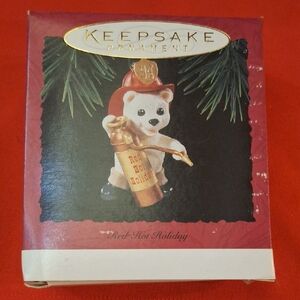 Hallmark Keepsake Ornament - Red and Gold Firefighter Bear
